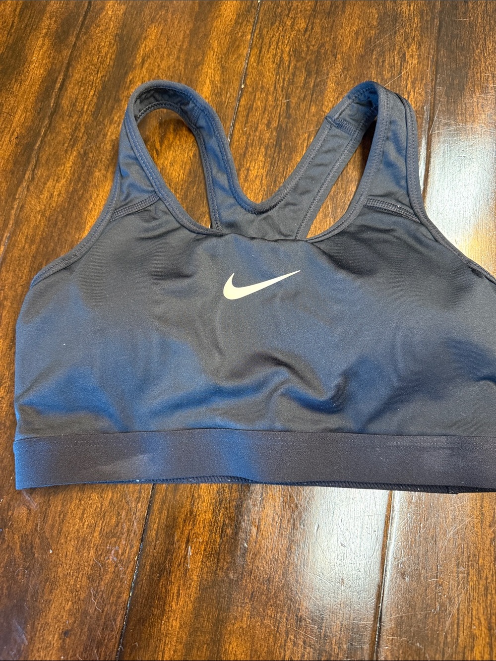 Nike Black Racerback Sports Bra with White Swoosh